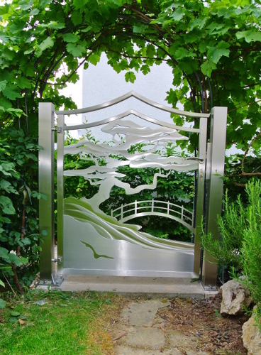 Japanese Garden Gate by Stainless Steell Atelier Crouse