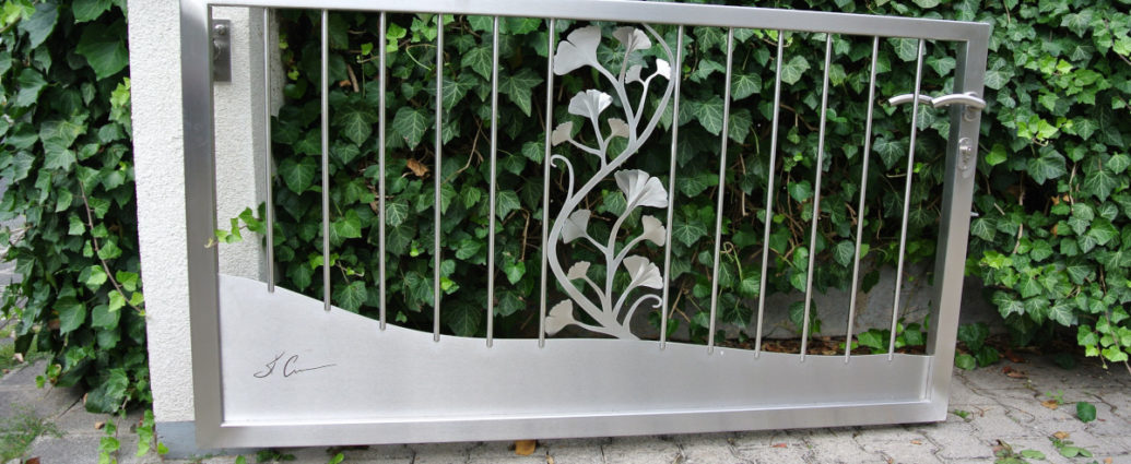 Ginkgo Design Gartentoranlage aus 1.4301