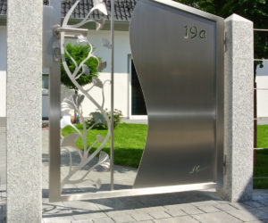 edelstahlkunst gartentür