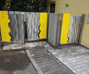 farbiges mülltonnengehäuse