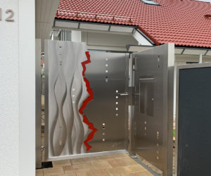 gartentür aus edelstahl