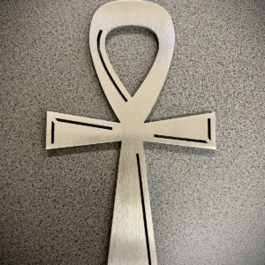 Kreuz mit Schleife Grabschmuck V2A
